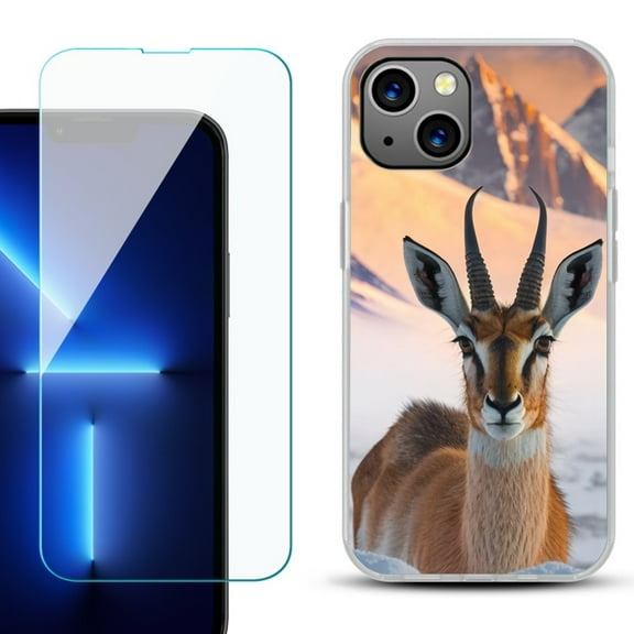 OneToughShield ® for iPhone 15 Plus Shockproof Phone Case, with Tempered Glass Screen Protector - Gazelle