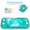 HEYSTOP Case Compatible with Nintendo Switch Lite, with Tempered Glass Screen Protector and 4 Thumb Grip, TPU Protective Cover for Switch Lite with Anti-Scratch/Anti-Dust (Clear)