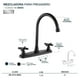 thumbnail image 5 of Llaves Fregadero Cocina y Lavabo Baño Alfa Negro Mate Cruceta, 5 of 6