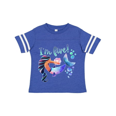 

Inktastic I m Five! 5th Birthday Pink and Blue Mermaid Gift Toddler Boy or Toddler Girl T-Shirt