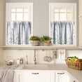 thumbnail image 2 of Eucalyptus Leaf Floral Kitchen Curtain Set, Wildflower Wooden Board Spring Farmhouse Watercolor Botanical Window Valances and Tier Set for Home Living Room 54''x18'' & 27''x36''x2, 3 Panels, 2 of 4