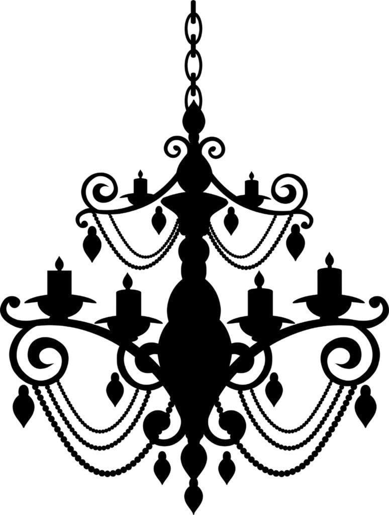 Vinyl Wall Decal / Sticker Home 7 **Silhouette of a Chandelier** 22"x20" 