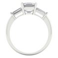 thumbnail image 4 of 1.62 ctw 3 Stone Anniversary Ring for Women | Square Emerald Cut White Sapphire | Hyperallergenic Solid 14K White Gold, 4 of 5