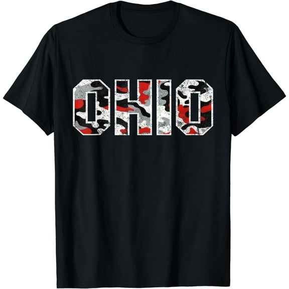 State of Ohio Ohioan Trendy Distressed Camo Graphic Designs T-Shirt