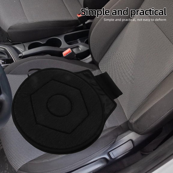 OUNONA Black Rotating Swivel Seat Cushion for Car with Enhanced Comfort and Smooth 360-Degree Rotation
