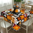 thumbnail image 3 of Halloween Tablecloth Pumpkin Ghost Spooky Table Cloth, Plaid Halloween Table Cloth for Home and Kitchen Decoration - 70" X 70" Square, 3 of 6