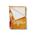 thumbnail image 2 of Modern Soft Flannel Fleece Throw Blanket, Grotesque Man in Headphones Listening Music Culture with Grunge Illustration, Cozy Plush for Indoor and Outdoor Use, 50" x 70", Marigold Maroon, by Ambesonne, 2 of 6
