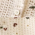 thumbnail image 5 of Generic Women's Floral Crochet Vest Hollow Out Open Front Vintage Boho Lace Button Front V Neck Sleeveless Knit Sweater, 5 of 7