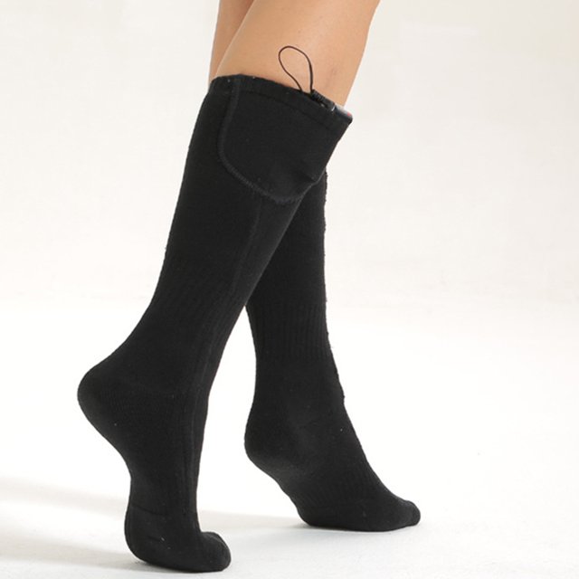Calcetines eléctricos calcetín de esquí calentado Calentamiento de pie suave para mujeres hombres negro JShteea Para Estrenar