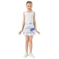 thumbnail image 3 of Girls' Skorts Elastic Waist Skorts with Inner Shorts Athletic Workout Shorts Skirts Blue Koi Fish Small, 3 of 9