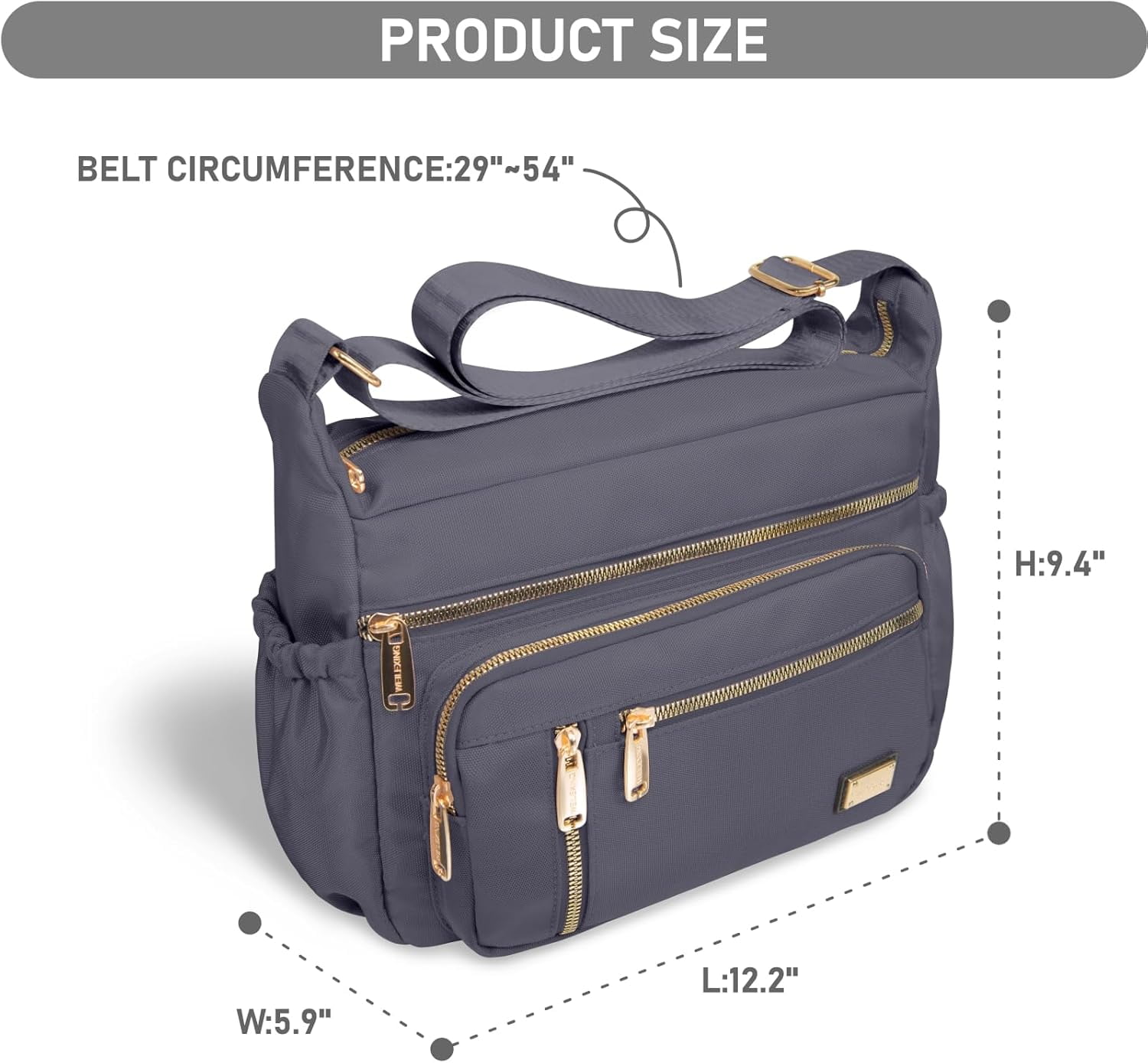Crossbody Bag for Women, Shoulder Purse Handbag Messenger Bag, Trendy Pocketbooks, Waterproof and Multi-Pockets