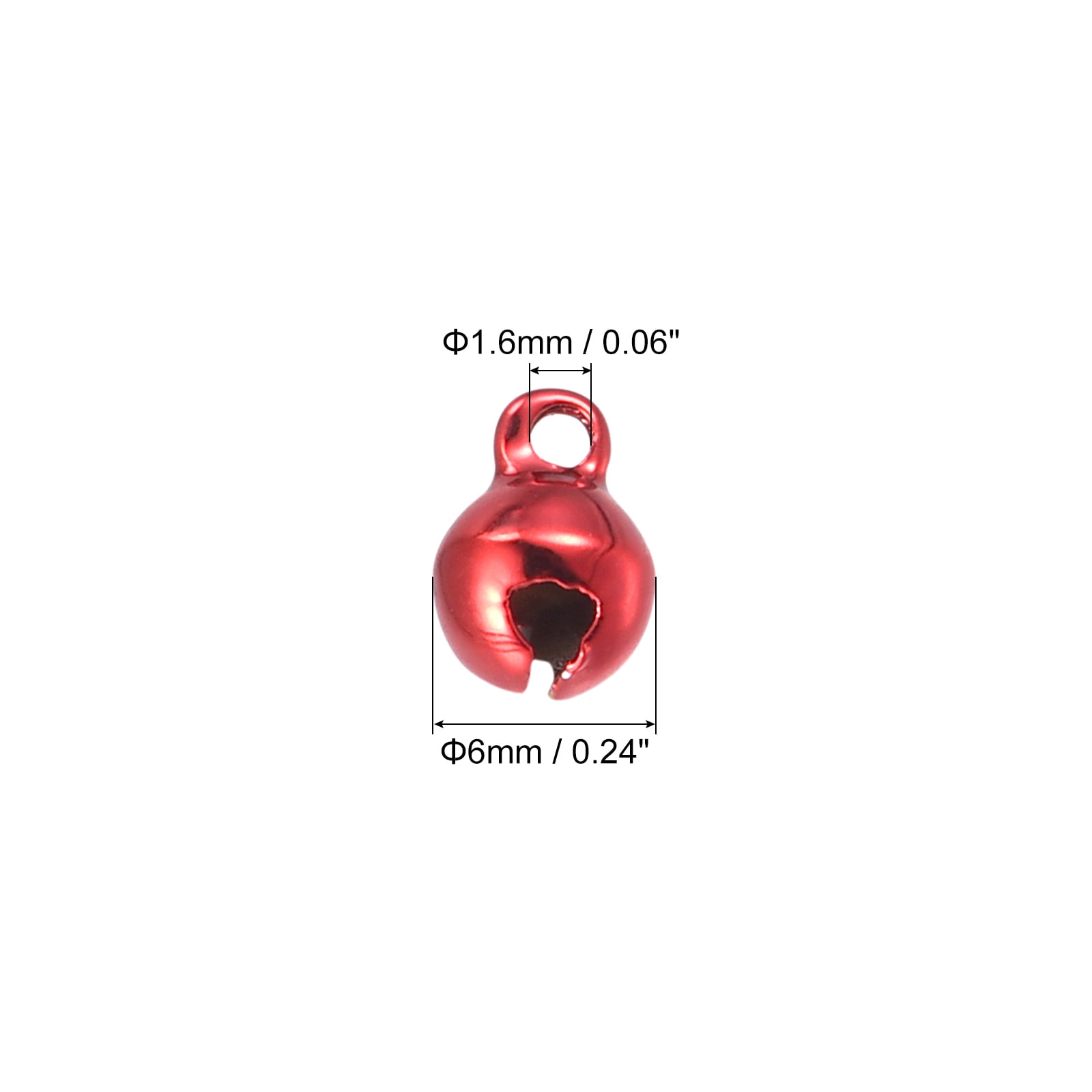 Unique Bargains Jingle Small Bells for Craft DIY Christmas Decoration Red 0.23in 80Pcs
