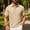 Khaki, variant on Men's Shirts with Pockets and Collar Shirts Big and Tall Summer Top Casual Short Sleeved Chest Pocket with 3 Buttons Collar Top