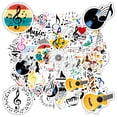 thumbnail image 5 of 35pcs Colorful Music Stickers Retro Instrument Stickers Floral Fun Stickers for Suitcase Fridge, 5 of 9