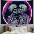 thumbnail image 2 of BCIIG  Skull Tapestry Glow in the Dark Tapestry Kissing Lovers Tapestries Skeleton Neon Trippy Moon Stars Vertical  Wall Hanging Decor for Bedroom Aesthetic  50x40inch, 2 of 6