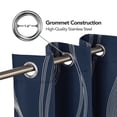 thumbnail image 6 of Deconovo Blackout Curtains, Silver Wave Line Print, Navy Blue, 66W x 84L Inch, Noise Reducing, Privacy Drapes for Bedroom, 2 Panels, 6 of 6