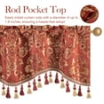 thumbnail image 4 of VOGOL Burgundy Luxury Damask Valance with Tassel Beads, 52x18 inch Rod Pocket Curtain, Classic Decorative Window Valance for Dining Room or Bedroom, 4 of 6
