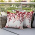 thumbnail image 3 of Outdoor Pillow Covers 18x18 Set of 2, Red Eucalyptus Leaves Waterproof Patio Throw Pillow Covers for Couch Sofa Chair, Summer Botanical Weeping Decorative Pillowcases for Throw Pillows, 3 of 9