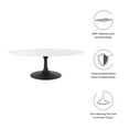 thumbnail image 4 of Modway Lippa Oval 48" Mid-Century Modern Coffee Table in Black White, 4 of 7