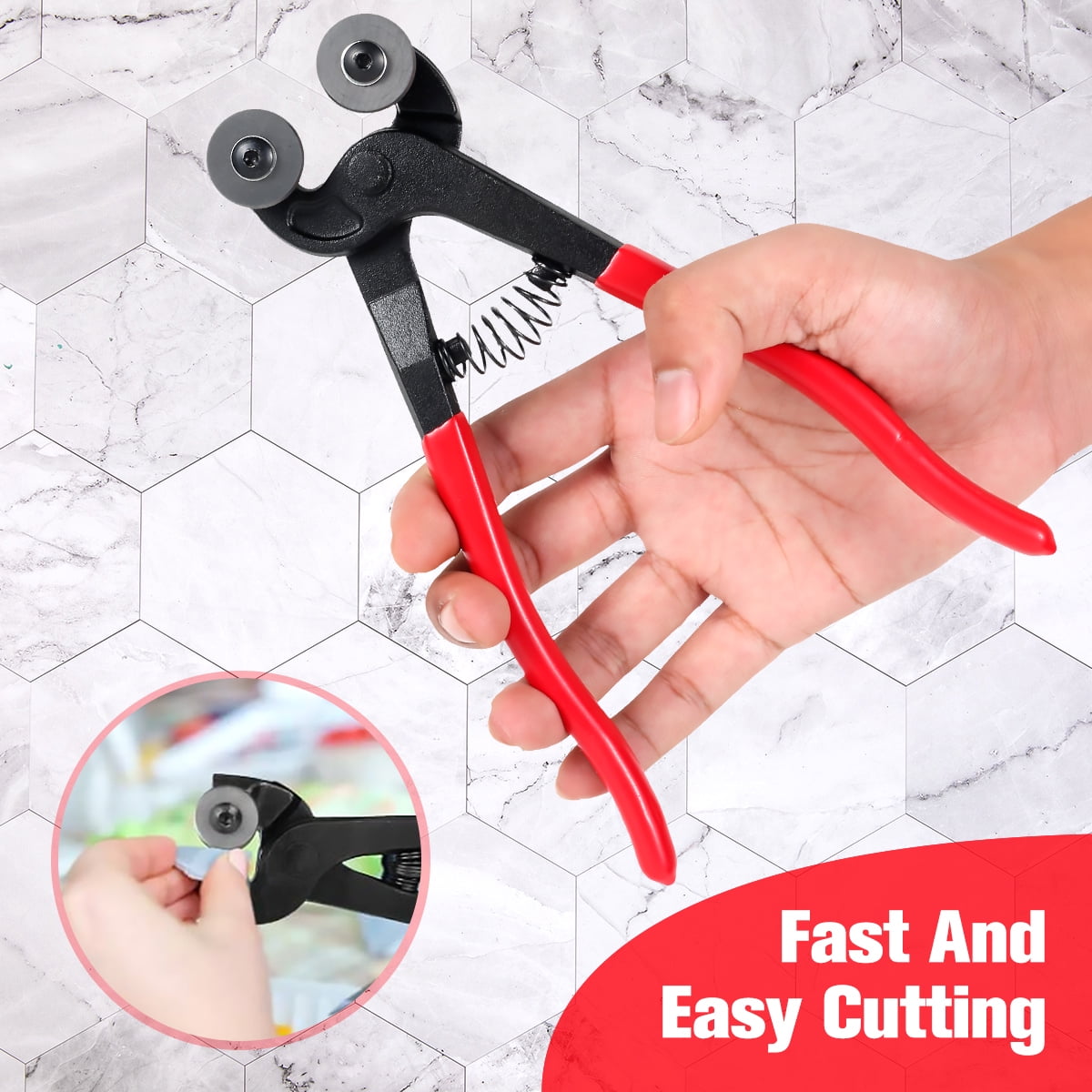 SPEEDWOX 8 Mosaic Nippers, Mosaic Tile Cutter, Ceramic Tile Nippers Mosaic Tools, Glass Tile Cutting Pliers with Strong Plastic Breaker Bar Scoring