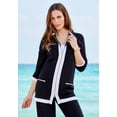 thumbnail image 2 of Roaman's Women's Plus Size Side Stripe French Terry Pull On Pant Set, 2 of 4