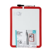 Pen+Gear Magnetic Dry Erase Board with Dry Erase Marker and Magnet, Red, 8.5" x 11"