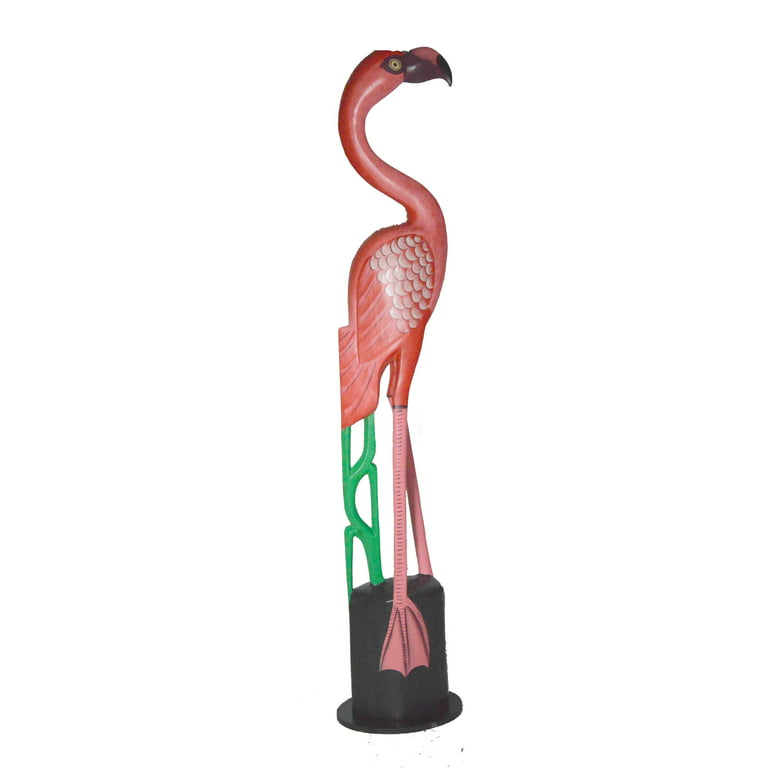 Hand Carved Wooden Pink Flamingo Eye Glasses Holder Signed By Craftman