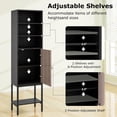 thumbnail image 3 of GVN 57 Inch Narrow Bathroom Tower with 1 Door and 4 Shelves, Tall Storage Unit for Laundry Room Toilet Small Space, Black, 3 of 3