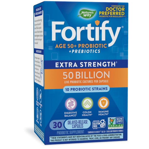 Fortify Age 50+ Extra Strength Probiotic Capsules, 50 Billion Live