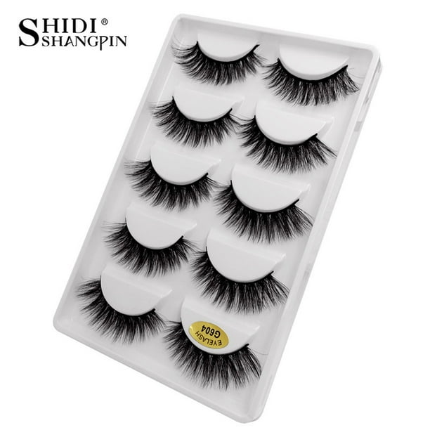 SHIDISHANGPIN 5 Pairs Of Long Fake Eye Lashes 3D False Eyelashes