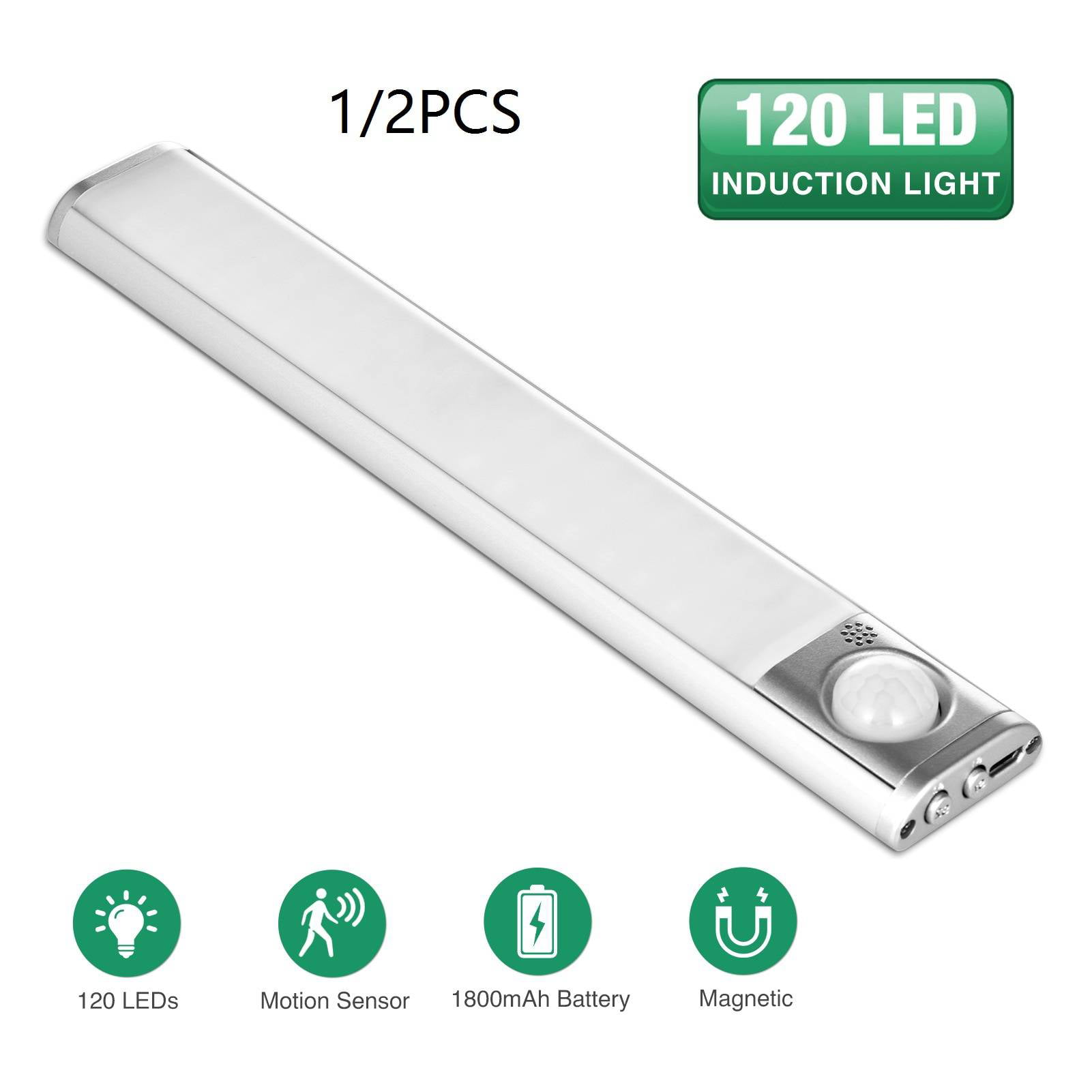 Details about   80 160 LED PIR Motion Sensor Under Cabinet Closet Light USB Night Lamp Light 