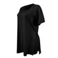 thumbnail image 6 of Pyhlmscde Lounge Sets for Women, Women Plus Size 2 Piece Outfits Short Sleeve Tunic Slit Tops Skinny Biker Shorts Sets Tracksuits, Two Piece Sets for Women Summer Black L, 6 of 8