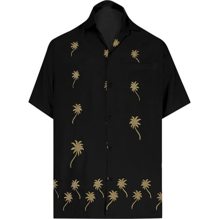 Embroidered Short Sleeve Work Shirt - Hawaiian Shirt Mens Beach Aloha Camp Party Casual Holiday Short Sleeve Embroidered Rayon F