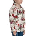 thumbnail image 3 of Lsque Rose Flowers Patten Youth Hoodie Sweatshirt Pullover with Kangaroo Pocket Boys and Girls Hoodie Warm Hoodie for Kids-Medium, 3 of 6