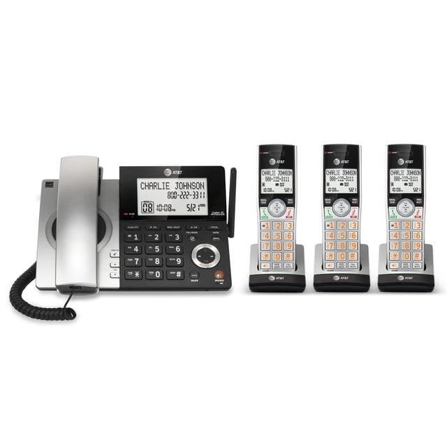 Teléfono con cable/inalámbrico AT&T CL84307 Dect 6.0 con bloqueador de llamadas inteligente