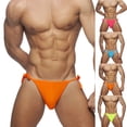 thumbnail image 2 of Umfun Men's Solid Color Tie Side Swim Bikini Briefs Minimalist Plain Stretch Swimwear for Swimming Beach and Daily Water Activities, 2 of 9