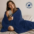 thumbnail image 5 of Throw Blanket for Couch Navy Blue Soft Fleece Flannel Blankets Cozy Lightweight Blanket for Home Sofa Living Room Solid Color Bed Throws 40" x 60", 5 of 9
