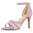 thumbnail image 1 of Sandalias tacones de aguja Allegra K Brillantina Mujer Púrpura 37, 1 of 7