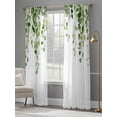 thumbnail image 4 of Green Eucalyptus Leaves Sheer Curtains 96 Inch Length 2 Panels Set, Weeping Spring Botanical Summer Voile Window Treatment Semi Sheer Long Curtains Drapes for Bedroom/Living Room/Kitchen 52"x96"x2, 4 of 7