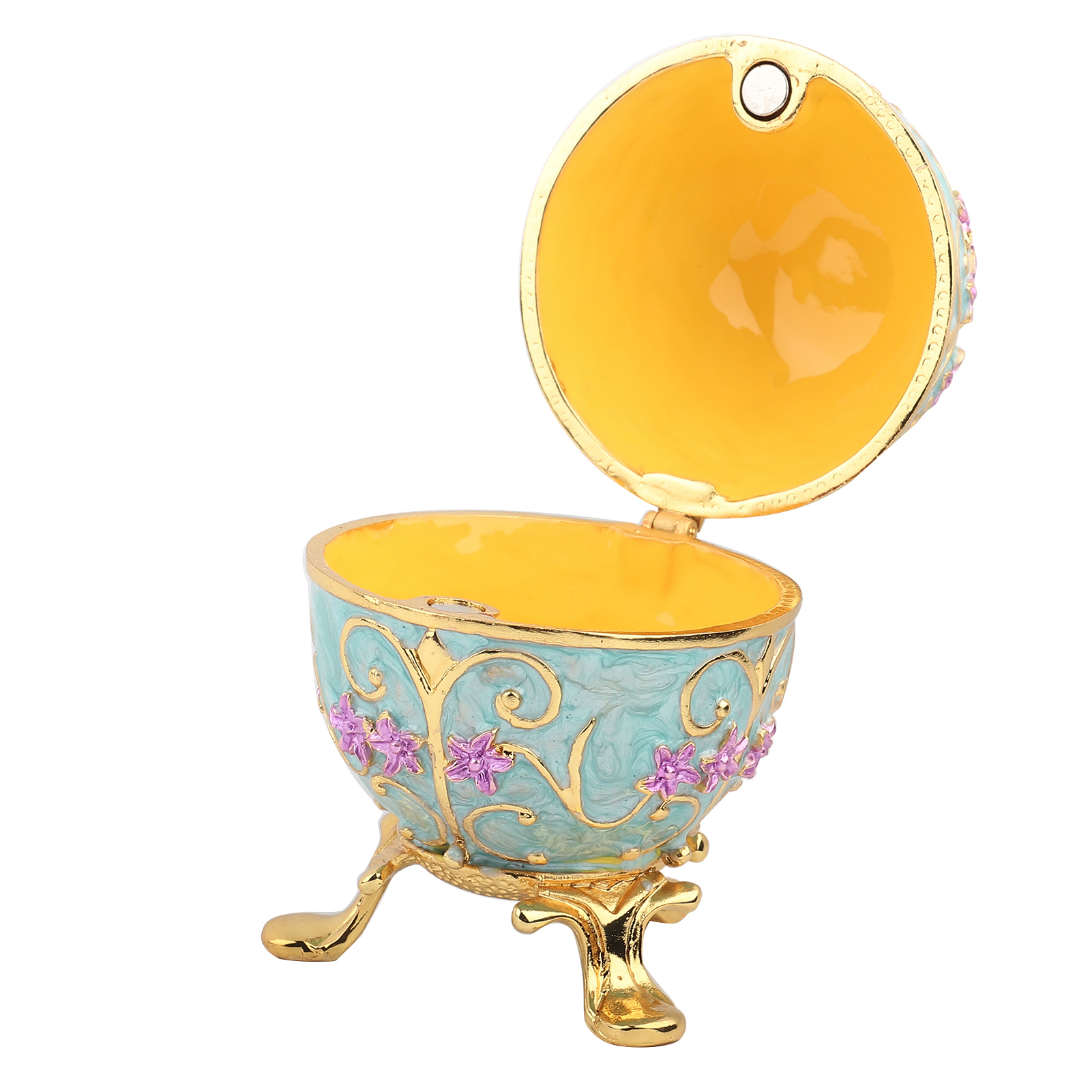 Faberge Egg, Decorative Hand-made Enameled Easter Egg Box, Metal For Women Home Ornaments Desktop Decor Gifts - image 5 of 8