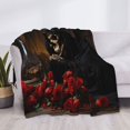 thumbnail image 3 of Naloa Elegant Rose Skull Flannel Blankets - Thick and Warm Blanket for Winter, Soft Fuzzy Plush King Blanket for All Seasons50"x40", 3 of 6