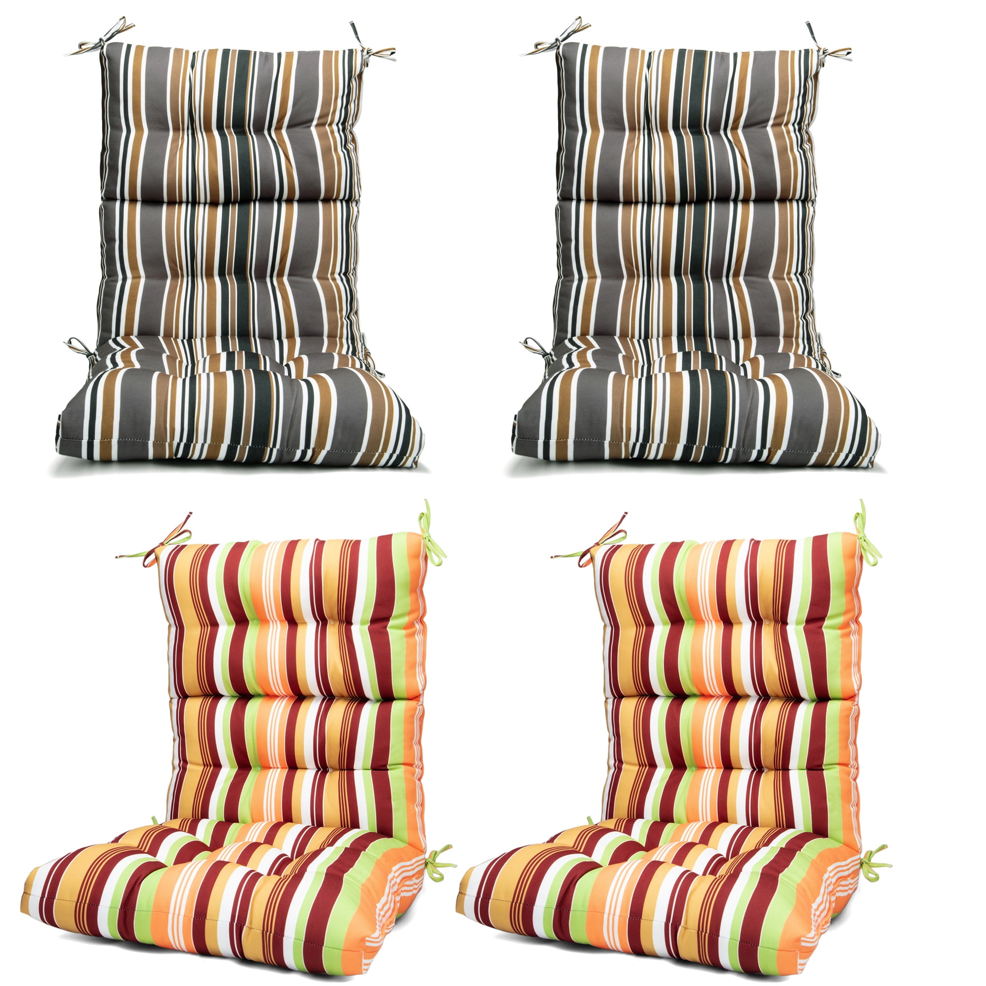 Outdoor Chair Cushion, 4Pcs High Back Chair Cushion High Rebound Foam High Back Chair Cushions