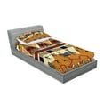 thumbnail image 2 of Ambesonne Animal Fitted Sheet & Pillow Sham Set, Hunt Zebra Tribe Ethnic, Twinxl, Ruby Mustard, 2 of 2