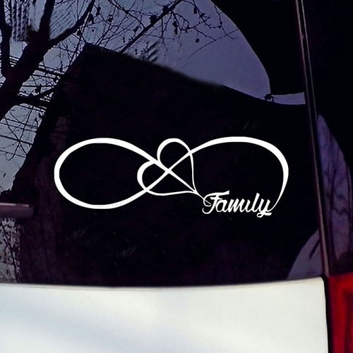 FAMILY LOVE HEART INFINITY FOREVER SYMBOL VINYL DECAL CAR WINDOW BUMPER STICKER 