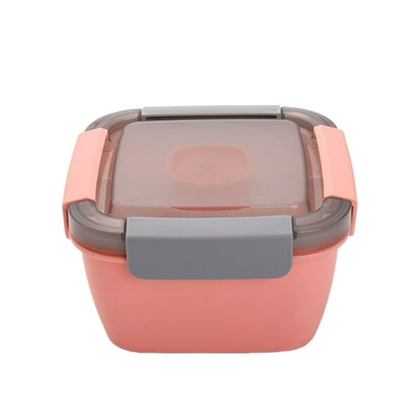 Pisexur Batería de cocina Lonchera de plástico de doble capa con compartimento pequeño para estudiantes, portátil, para microondas, caja de conservación para la cocina del hogar