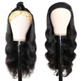 thumbnail image 1 of Peluca con diadema ondulada rizada para mujer, diadema ajustable a la moda, peluca y bufanda, peluca de fibra de alta temperatura, 1 of 5
