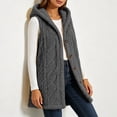 thumbnail image 3 of Diufon Fleece Vest Women Sleeveless Button Down Flannel Hooded Cardigan Fall Winter Thickened Warm Outerwear, 3 of 10