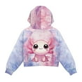 thumbnail image 5 of Xoenoiee Axolotl Tree Tie Dye Print Girls Zip Up Hoodie Long Sleeve Cute Cropped Sweatshirt Kids Crop Top Pullover Fall Outfits with Front Pocket, 5-6 Years, 5 of 7