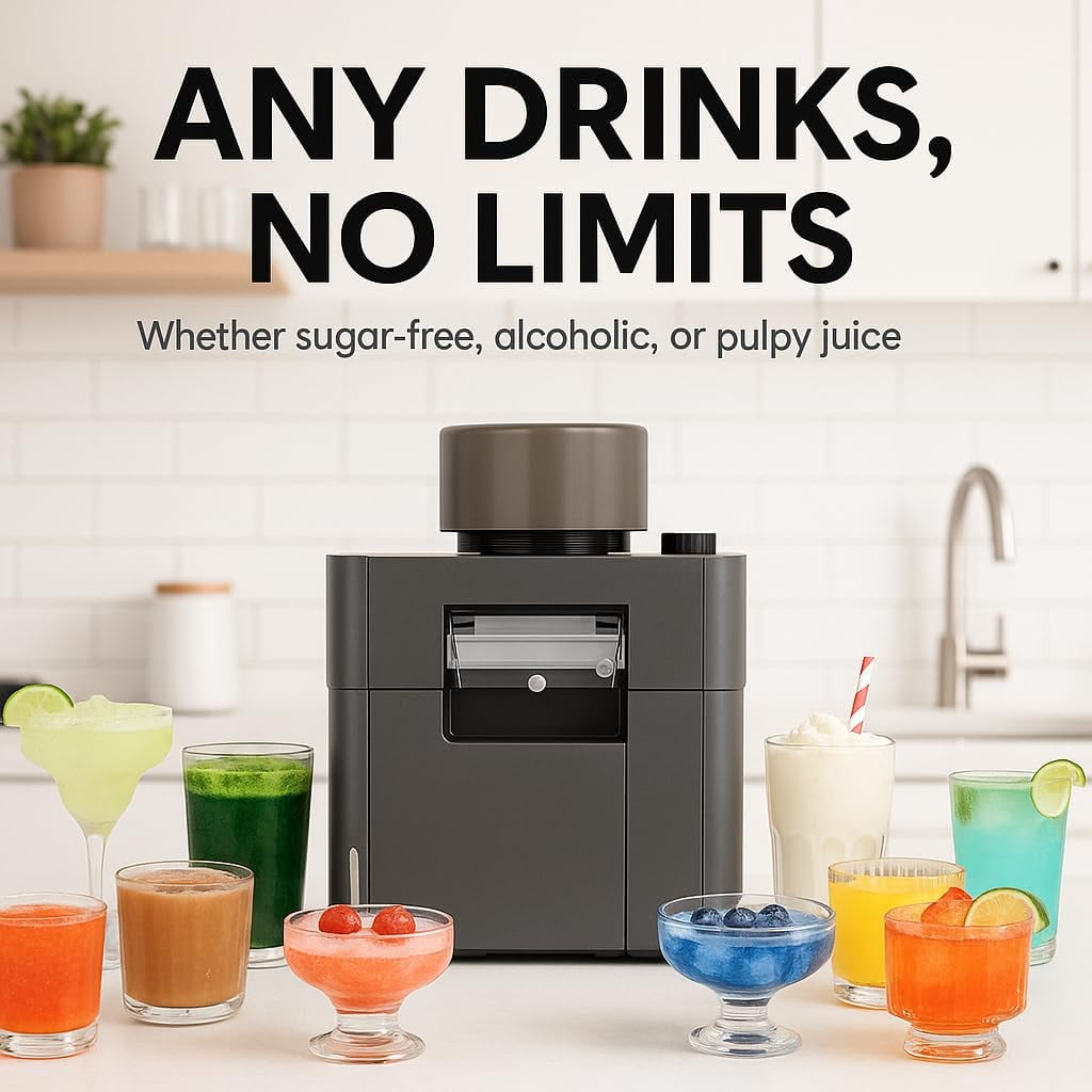 Ice Machine with 15 Ice Modes, 60s Fast Making Slushies, Smoothies, and Margaritas, for Home, or Outdoor Use
