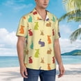 thumbnail image 2 of Lsque Colorful Rabbit pattern Hawaiian Shirt for Men, Unisex Summer Beach Casual Short Sleeve Button Down Shirts-Small, 2 of 9